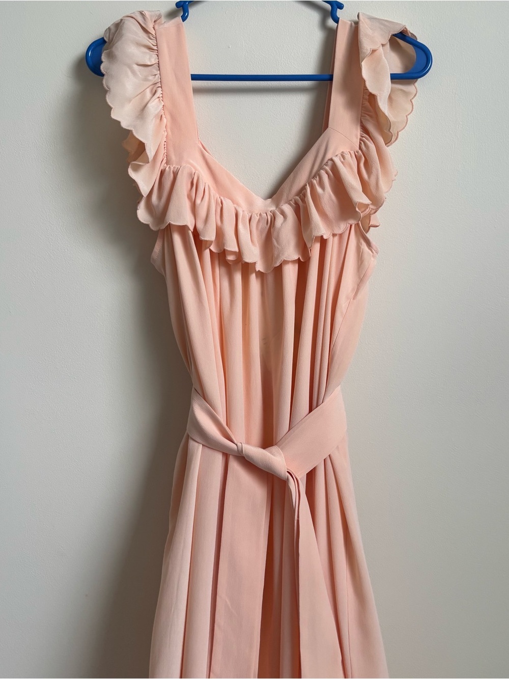 Doen Peach Ruffle-Trim Maxi Dress with Waist Tie - Picture 2 of 3